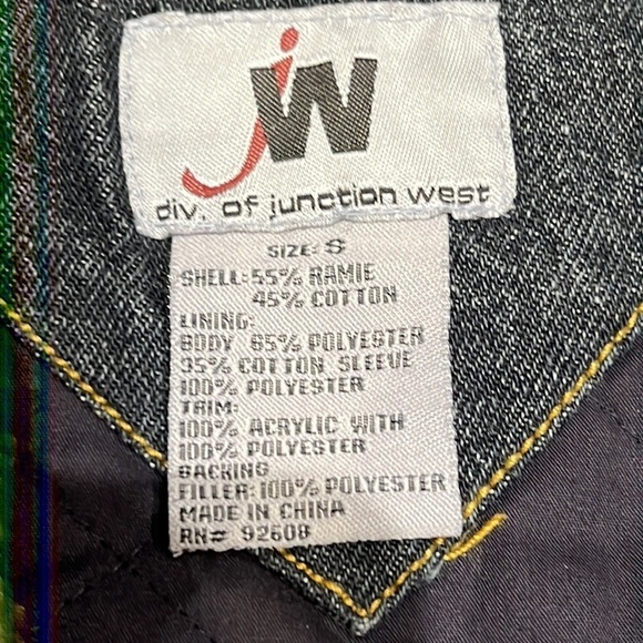 Jean jacket quilted lining faux fur trim Size S - Picture 11 of 13